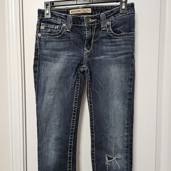 Big Star Remy Skinny Jeans Women's 27 (28x26.5) Blue Low-Rise Embroidered VGUC - Picture 5 of 10